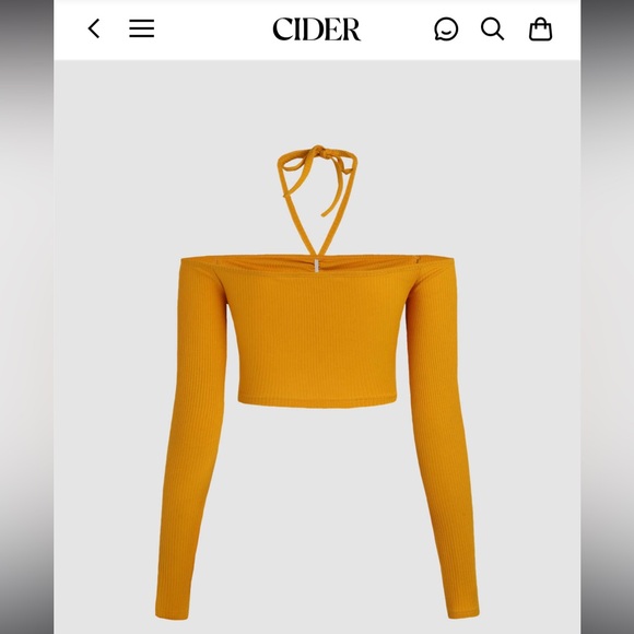 CIDER Ruched Rib Halter Top - Picture 2 of 11